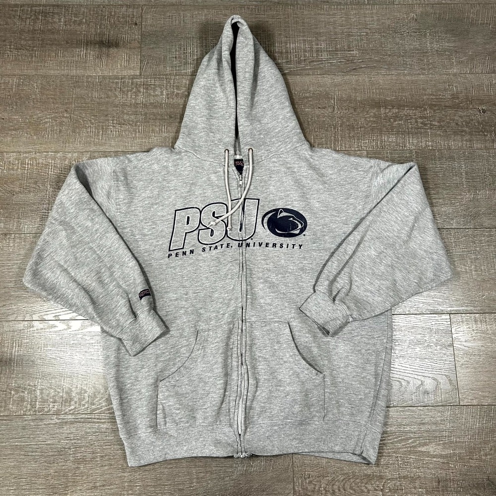Jansport Penn State University Hoodie Mens XL Gray Full Zip PSU Nittany Lions